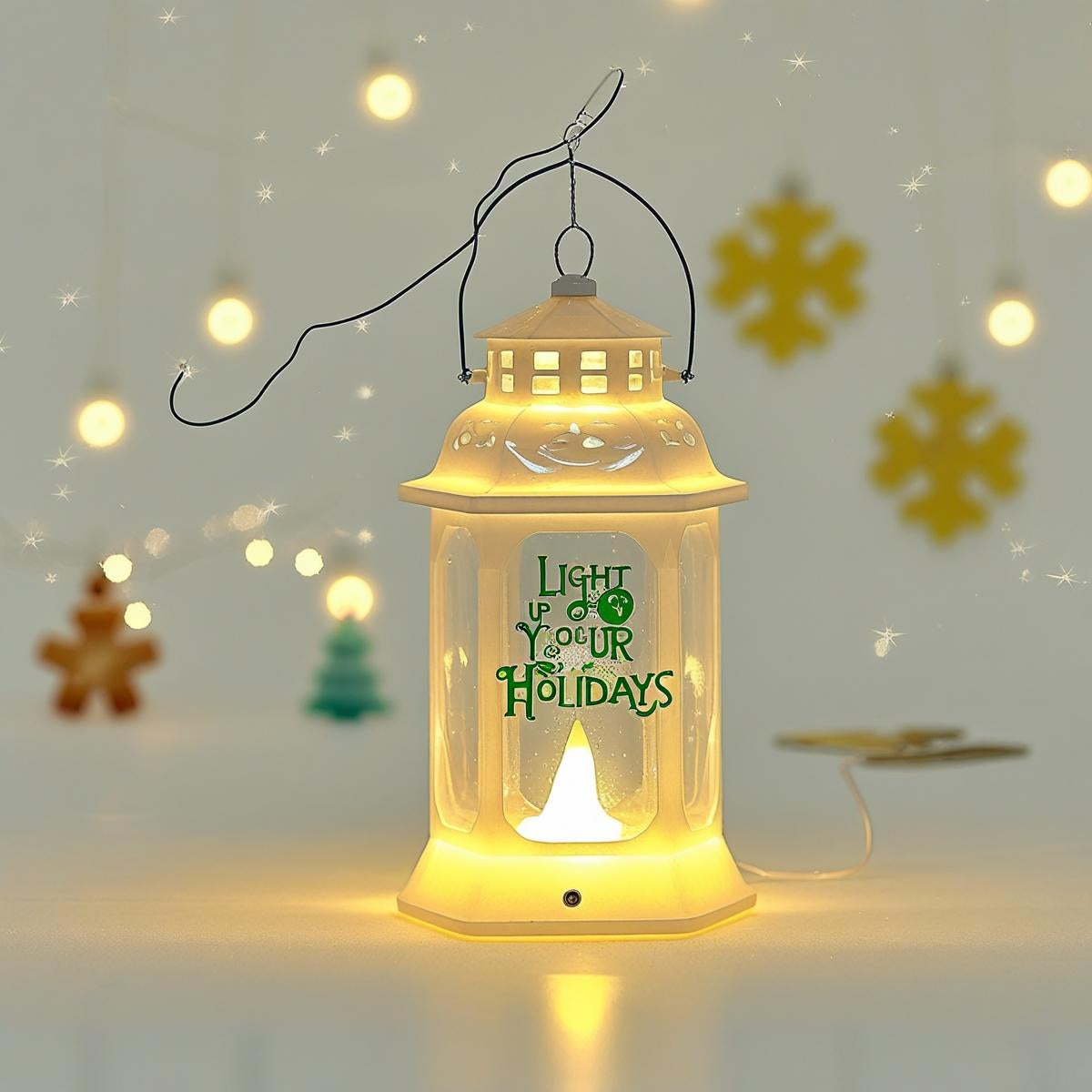 Christmas LED Lantern Hanging Decor β Waterproof Holiday Light Ornament for Home, Tree & Outdoor Display | Battery-Operated