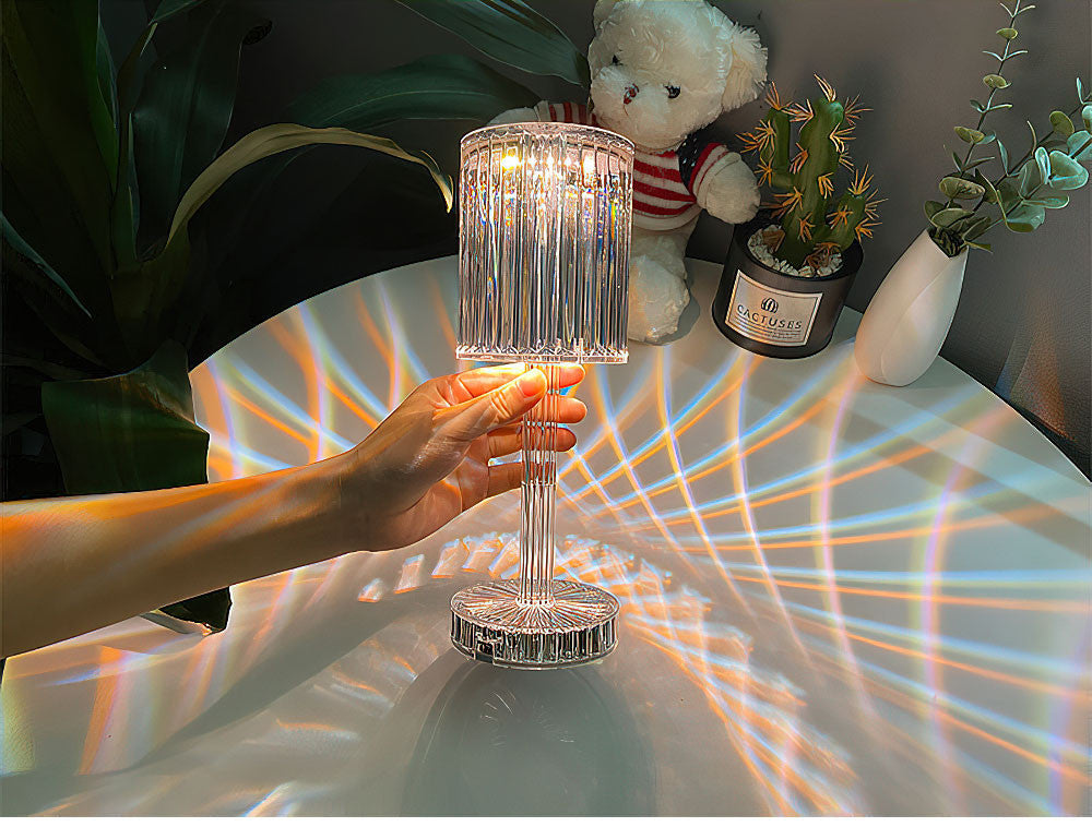 Touching Control Gatsby Crystal Atmosphere Lamp – Luxury Diamond-Cut LED Lamp for Romantic Ambience