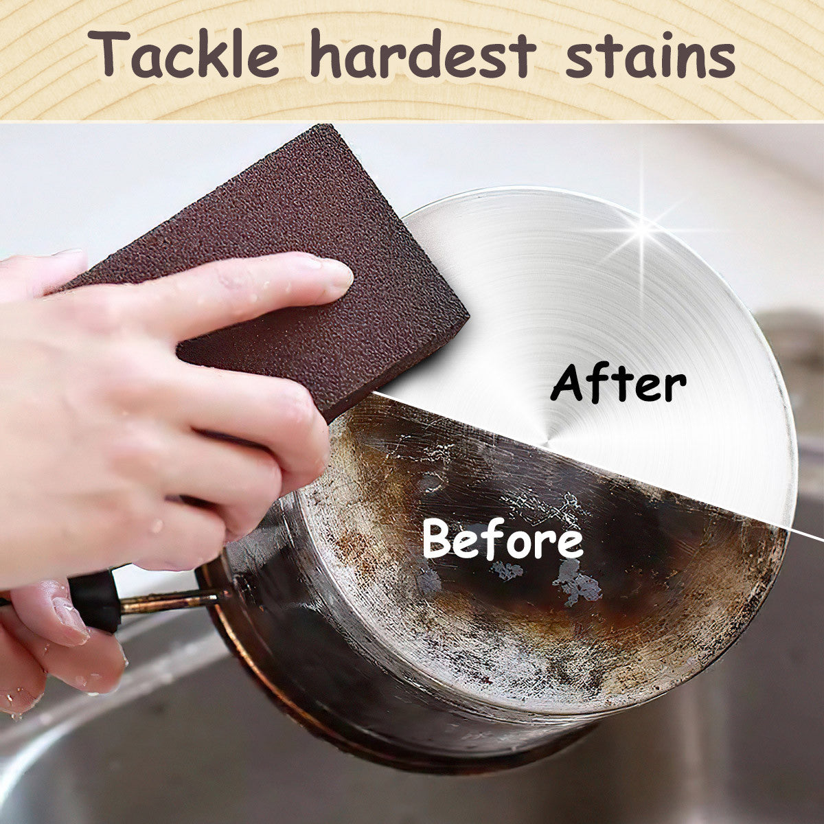 Nano Carborundum Magic Cleaning Sponge – Rust Removing Scouring Pad for Kitchen, Pans & Metal Surfaces