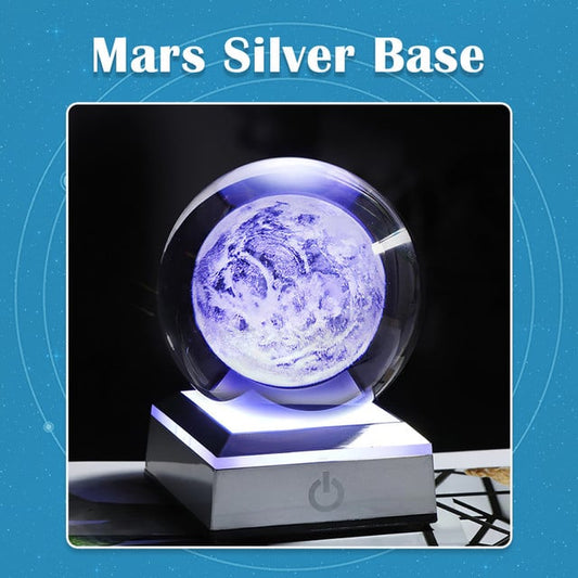 3D Solar System Crystal Ball with LED Light Base – Galaxy Decor Gift for Astronomy Lovers