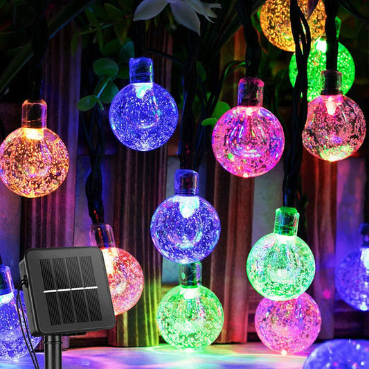 Solar Power LED Outdoor String Lights – Weatherproof Garden, Patio & Balcony Decorative Lighting