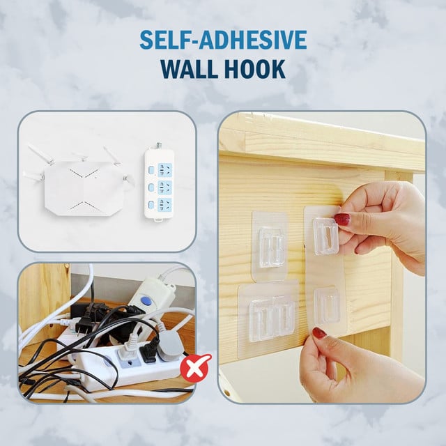 Double-Sided Adhesive Wall Hook – Heavy-Duty Transparent Hooks for Home, Bathroom & Kitchen