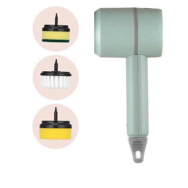 Electric Spin Scrubber – Rechargeable Cleaning Brush with Multiple Heads for Bathroom, Floor & Kitchen