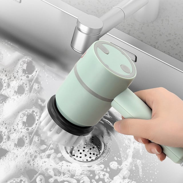 Electric Spin Scrubber – Rechargeable Cleaning Brush with Multiple Heads for Bathroom, Floor & Kitchen