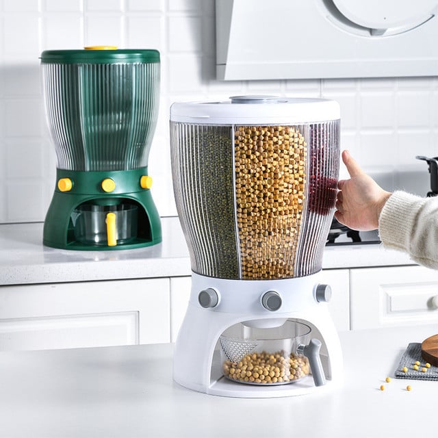 Integrated Cereal Keeper & Dispenser – Airtight Dry Food Storage Container with Easy Pour Design