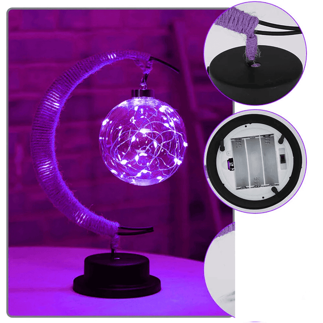 Enchanted Lunar Lamp – 3D Moon Light with Wooden Base | Magical Night Lamp for Home & Bedroom Decor