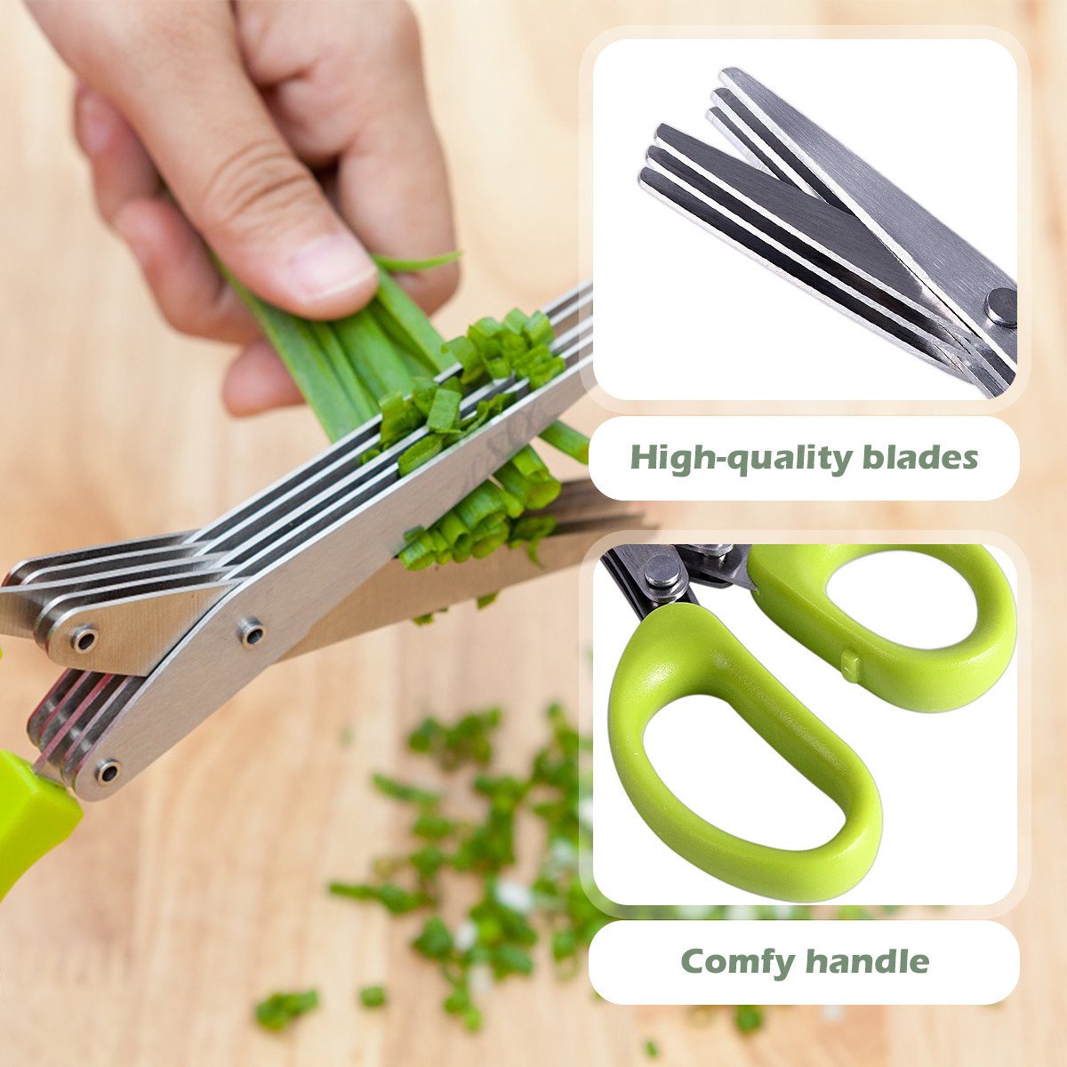 Multi-Layer Kitchen Scissors – Stainless Steel Vegetable Cutter & Chopper