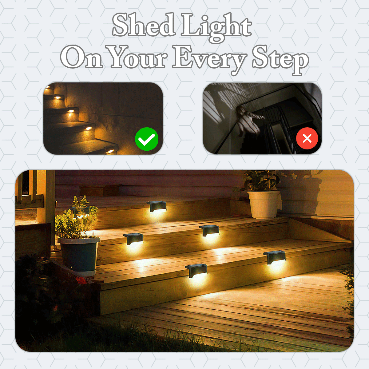 LED Solar Lamp Path Staircase Light – Outdoor Waterproof Wall Light for Garden & Patio