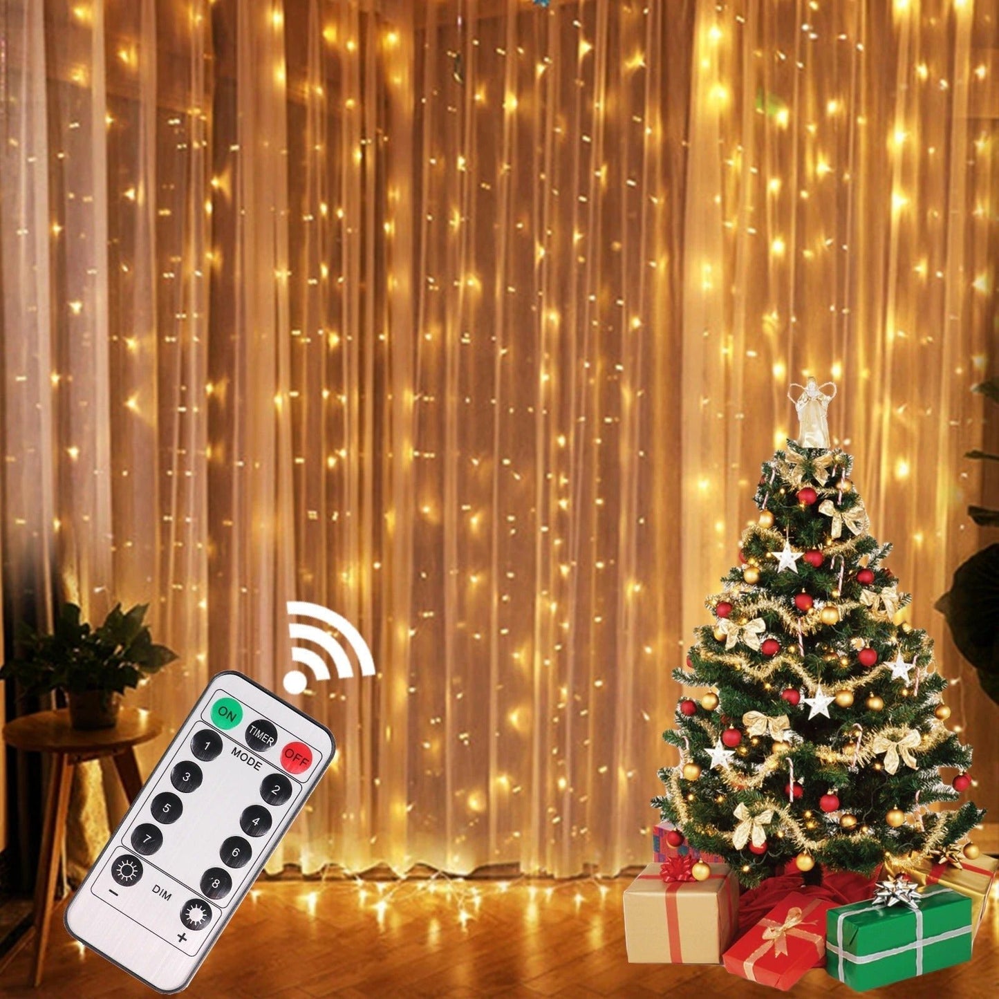 LED Remote Control Curtain Light – Fairy String Light with 8 Modes | Christmas, Wedding & Home Decoration