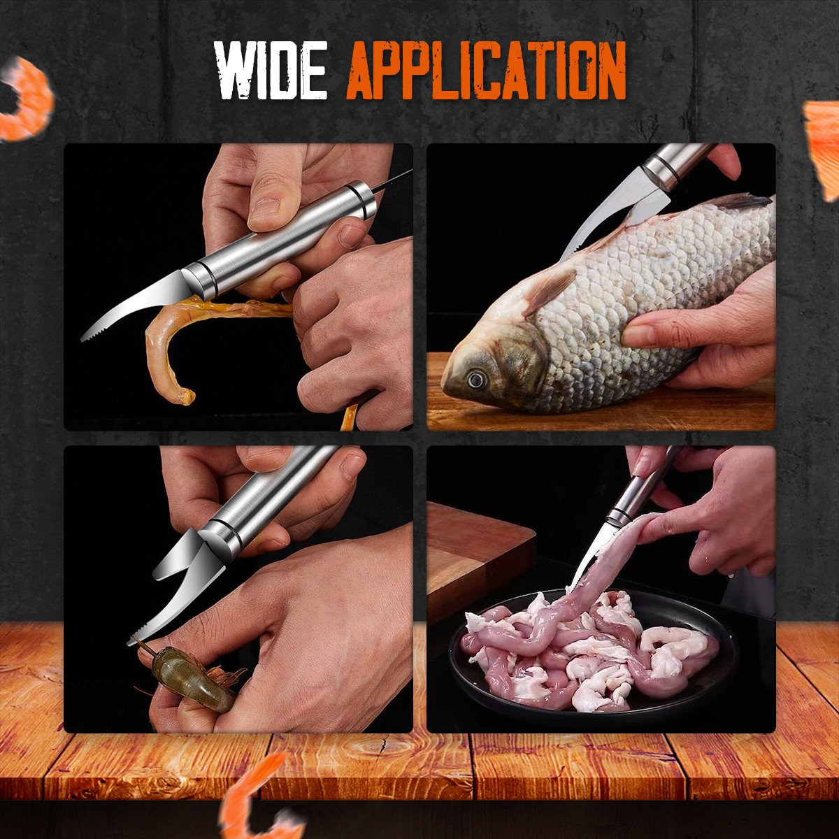 5-in-1 Multifunctional Shrimp & Fish Maw Knife – Stainless Steel Seafood Tool for Kitchen