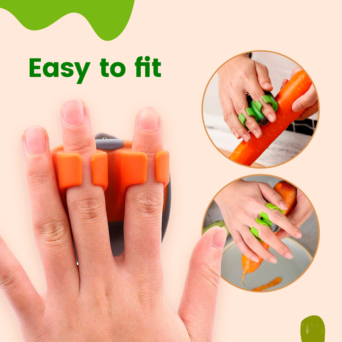 Double-Finger Fruit & Vegetable Peeler – Ergonomic Handheld Kitchen Peeling Tool