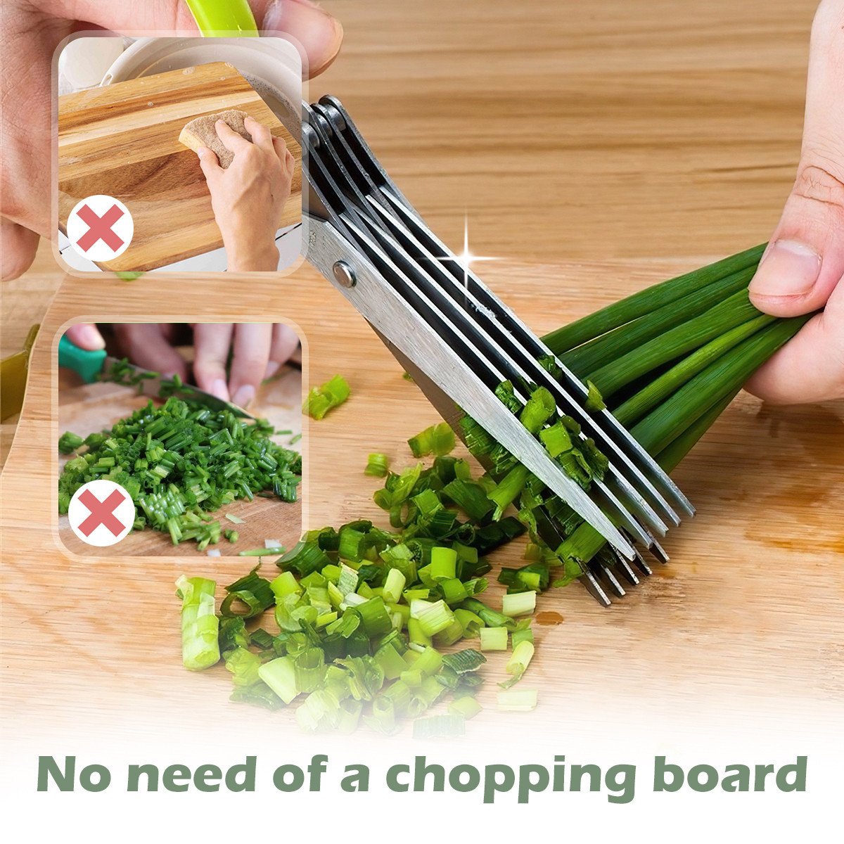 Multi-Layer Kitchen Scissors – Stainless Steel Vegetable Cutter & Chopper