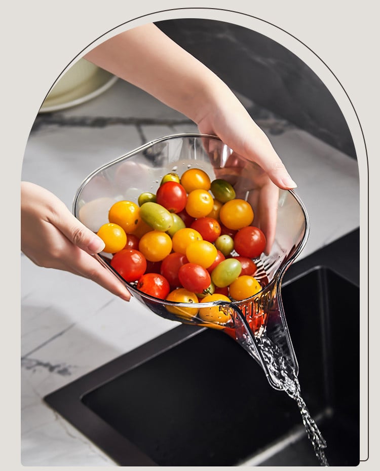 Multi-functional Drain Basket – Adjustable Sink Colander & Fruit Vegetable Washing Strainer