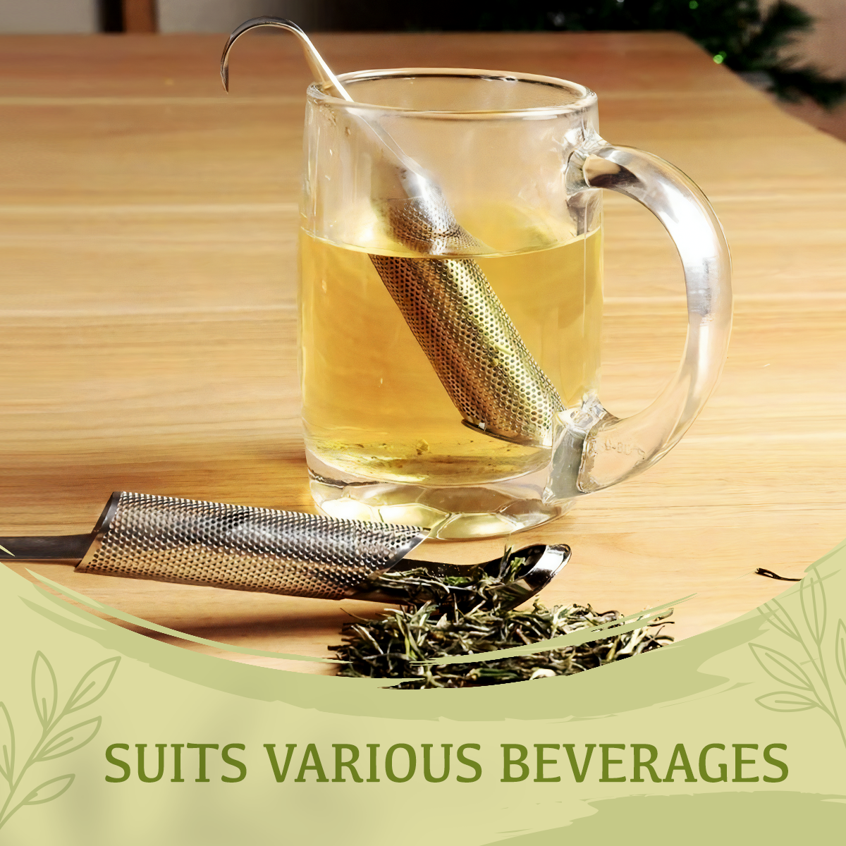 Stainless Steel Tea Infuser – Pipe Design Metal Loose Leaf Herb Strainer