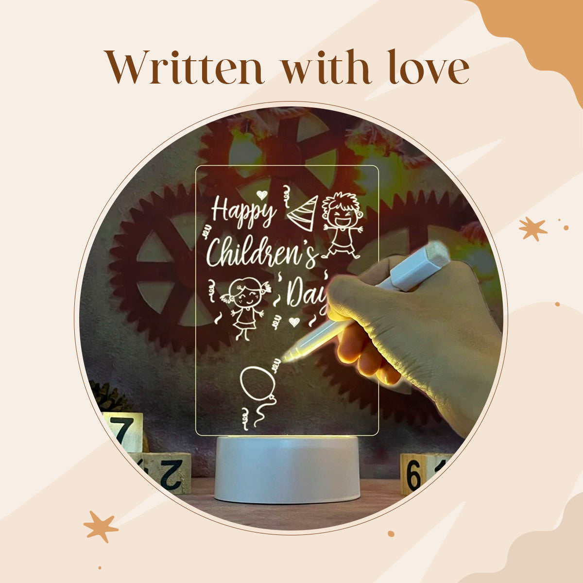 Note Board Creative LED Night Light USB Message Board – Personalized Writing Display with 6 Brightness Levels