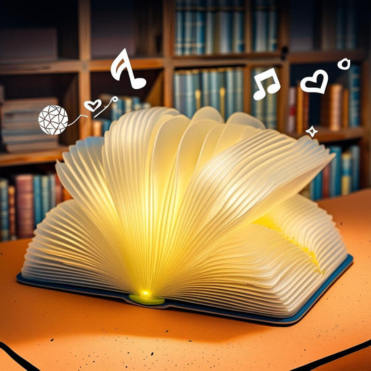 Portable Foldable 3D Magnetic LED Book Night Light – USB Rechargeable Wooden Lamp with Warm & Color-Changing Glow