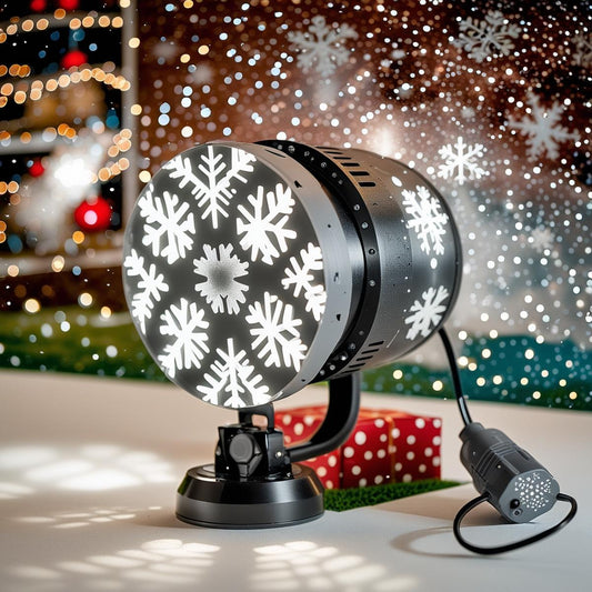 LED Christmas Snow Lights Projector Lamp – Automatic Rotating Snowflake Light | Indoor & Outdoor Holiday Decoration