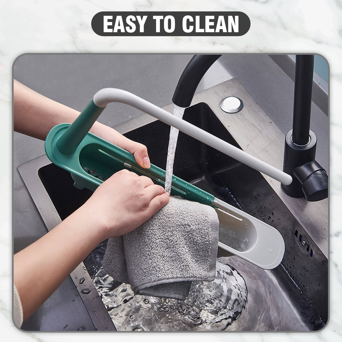 Telescopic Sink Storage Rack – Adjustable Kitchen Organizer & Soap Sponge Holder