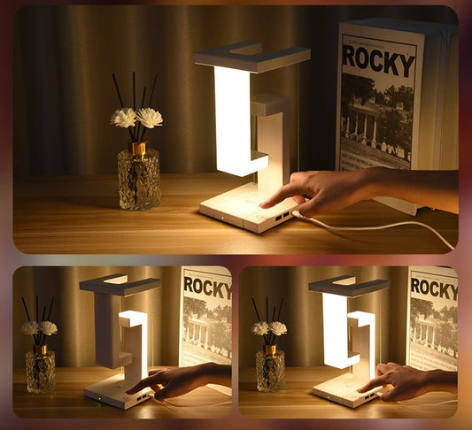 Magic Suspended Anti-Gravity Lamp with Wireless Charging – Floating LED Desk Lamp with Adjustable Brightness & 10W Fast Charge