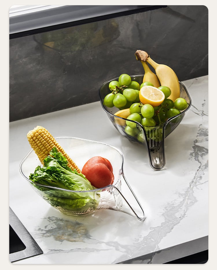 Multi-functional Drain Basket – Adjustable Sink Colander & Fruit Vegetable Washing Strainer